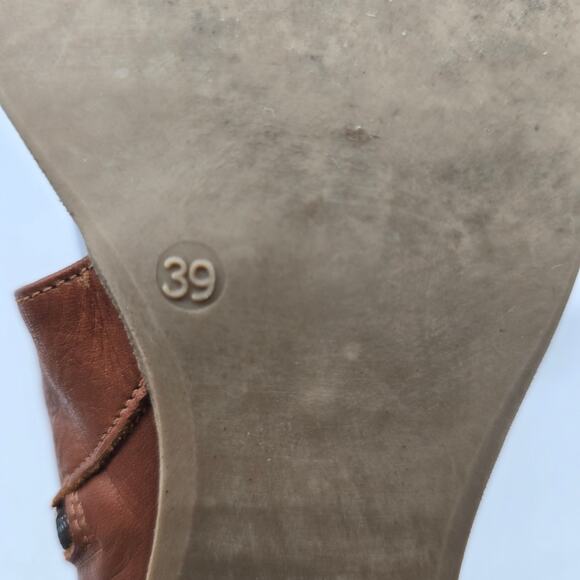 Miz Mooz Scoot Brandy Leather Heeled Sandals Brown Size 39 US 8.5-9 Excellent - Picture 9 of 11